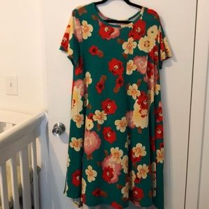 LuLaRoe Size L Carly Green with beautiful flowers!